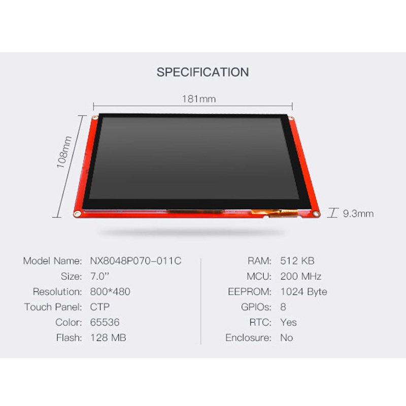 Nextion Intelligent NX8048P070-011C Capacitive Touch HMI LCD