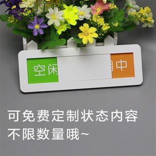 亚克力状态切换牌标识牌敲门请进请勿打扰正在开会外出办公三状态