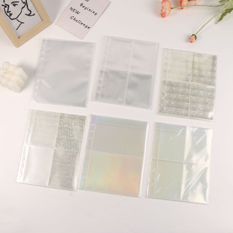 A5透明PP卡册内页2格活页6孔拍立得照片专用收纳保护卡袋