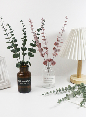 仿真尤加利树叶绿植北欧风拍摄摆件室内装饰化妆饰品道具