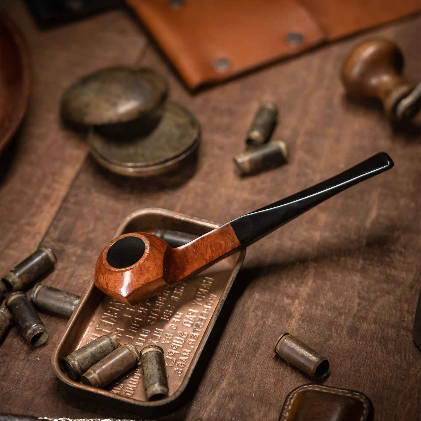 大汉烟斗WII原色大六角款阿尔及利亚石楠手工老斗法产60年代库存