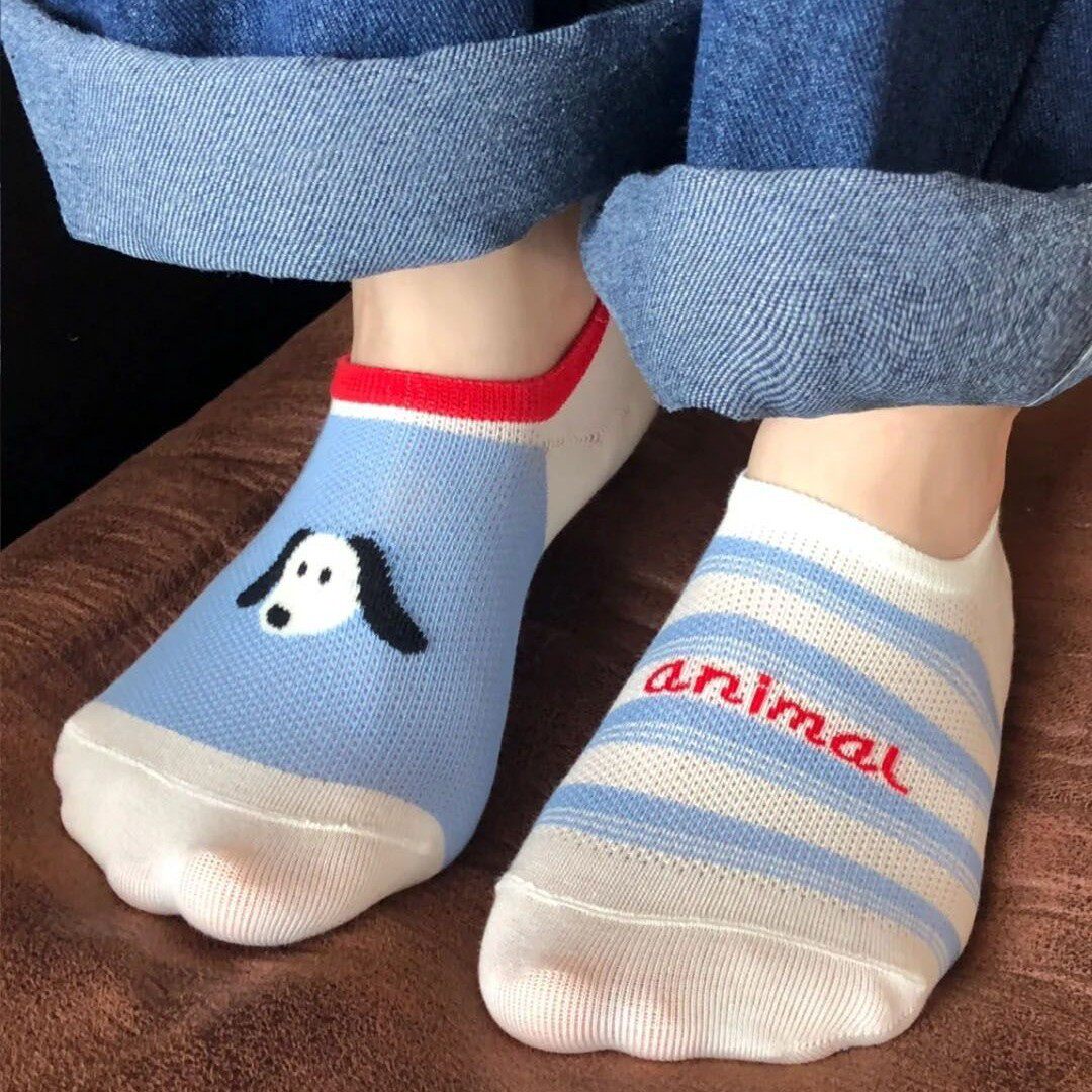 樱桃狗可爱隐形浅口女船袜卡通袜