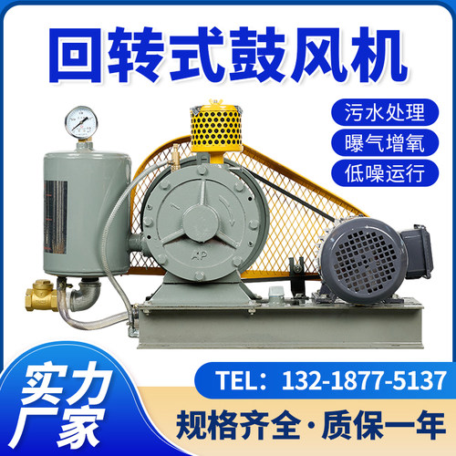 回转式风机2.2KW 3KW 5.5KW 7.5KW水处理曝气低噪音回转式鼓风机