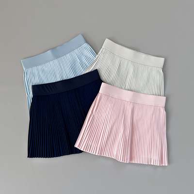 女士百搭褶高腰网球裙