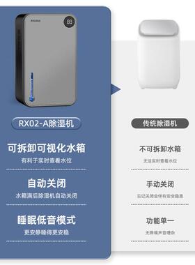 厂家直霜供除湿机家用小型卧RX02室抽湿除器室内除潮除de湿humidi
