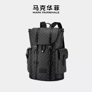 Mark Fairwhale/马克华菲新款男士双肩包时尚商务通勤多功能背包