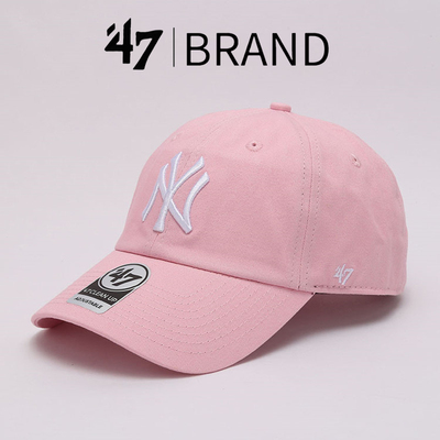 47Brand软顶美潮复古小标夏季休闲粉色LA刺绣字母男女通用棒球帽