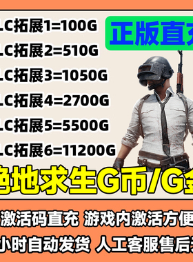 PUBGG币绝地求生CDK兑换码g币吃鸡G币游戏币皮肤点卷充值