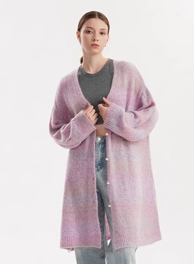 ARK设计师款针织宽松长外套ARKK07ML1947BN0秋