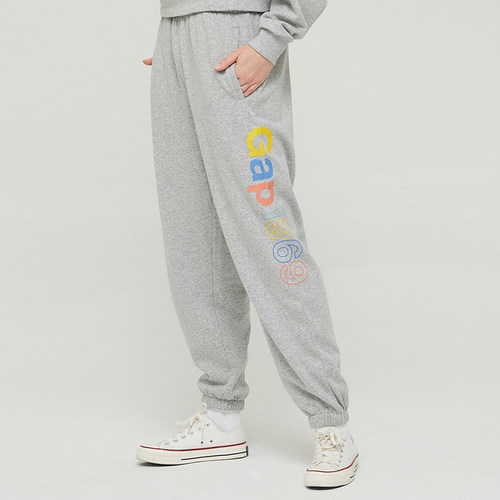 G家 品牌奥莱撤柜男女同款LOGO印花碳素软磨宽松运动裤青少899813