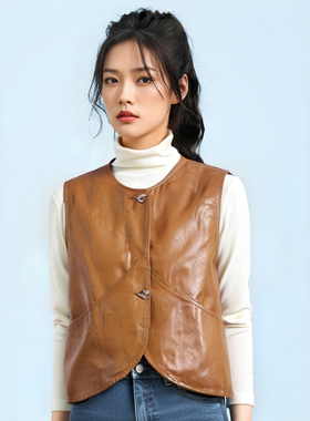 SJJ设计师款质感皮马甲SJJH013CPAE1G83春