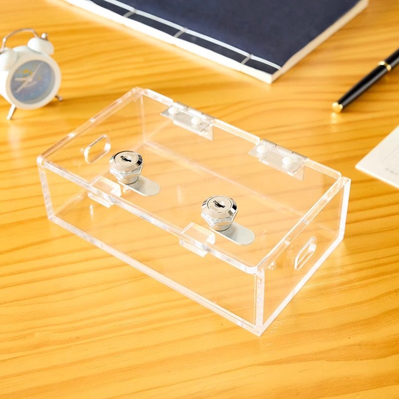 网课神器学生手机保管手机存放透明加厚带锁亚克力收纳盒usb线孔,收纳整理,桌面收纳盒,淘宝优惠券,粉丝福利购,淘宝优惠卷