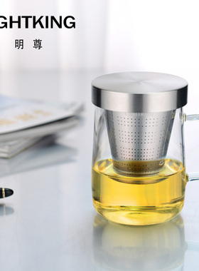 SG-01玻璃茶杯泡茶杯茶水分离不锈钢内胆过滤家用耐热水杯