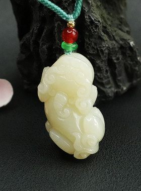 玉金珠宝:天然和田玉吊坠貔貅玉石挂件珠宝f2061704A