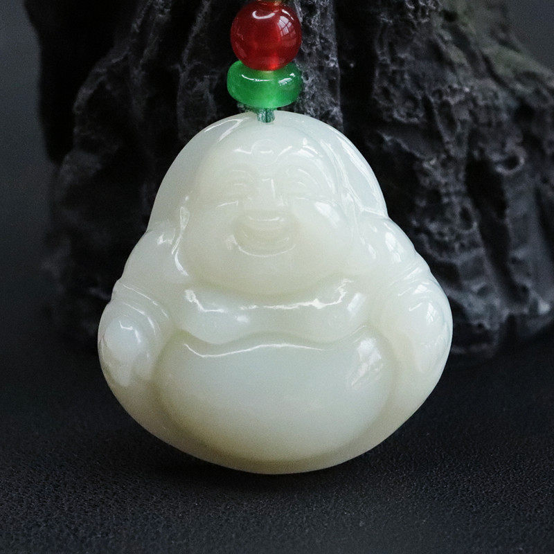 玉金珠宝:天然和田玉吊坠白玉佛公项链玉石玉器珠宝f2050403