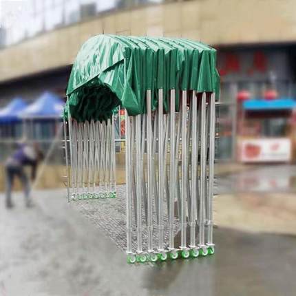 扬州移动雨棚大型仓库推拉棚伸缩户外停车遮阳棚夜宵活动排档帐篷