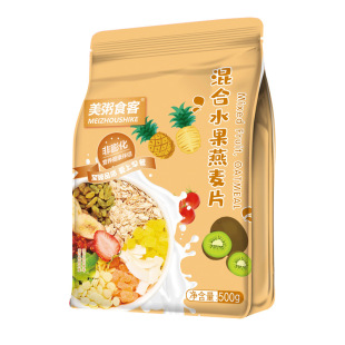 美粥食客混合麦片水果果粒燕麦片500g袋装 可干吃