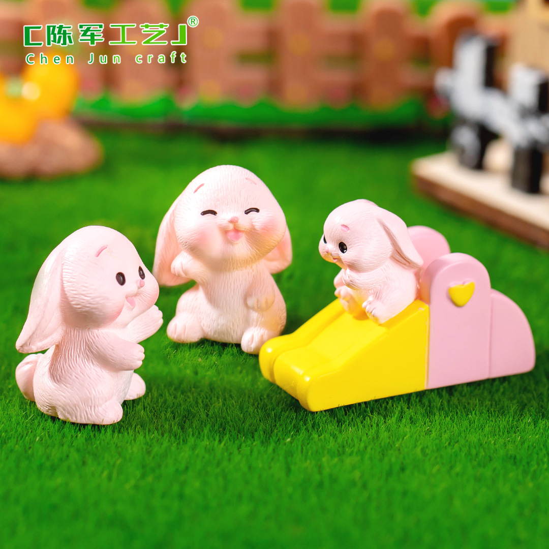 装潢配件微景观创意可爱小兔子宝宝公仔苔藓造景DIY装饰品配件桌