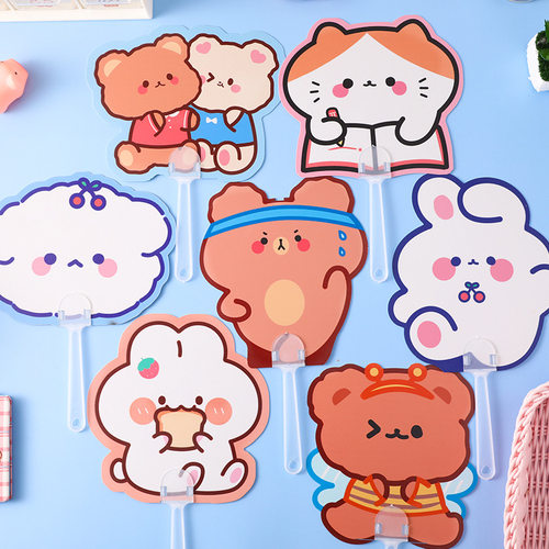 品质优选扇子卡通动物儿童手持异型小扇子学生礼品小圆扇夏季随身