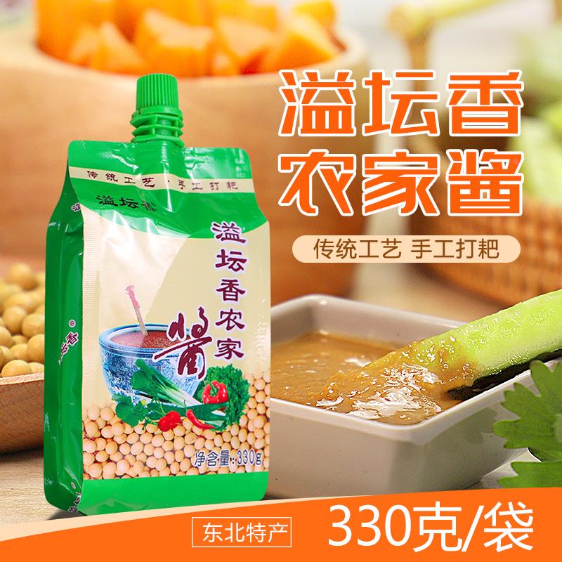 330g*3袋溢坛香农家酱东北大酱黄豆酱大豆酱豆瓣酱沾菜酱大葱蘸酱图片