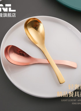 纯紫铜家用吃饭勺子纯铜加厚长柄汤勺粥勺精致儿童调羹汤匙铜餐勺