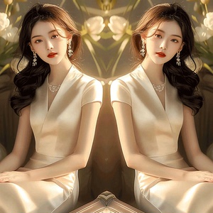 2026新款女夏季高端精致茶歇法式气质超好看正式场合香槟色连衣裙