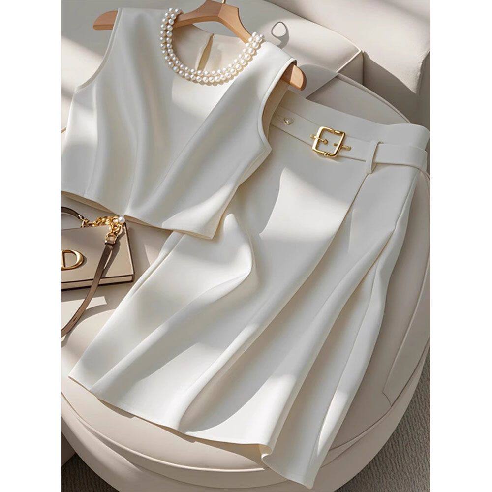 夏季搭配一整套名媛2025年气质时尚减龄香风上衣半身裙两件套女