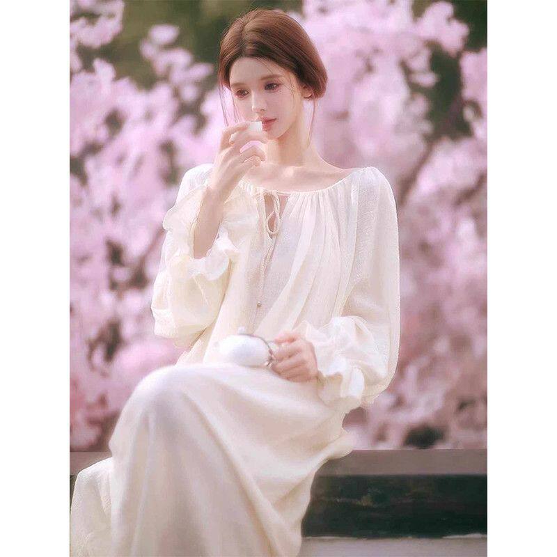 新中式女神宽松高级感白
