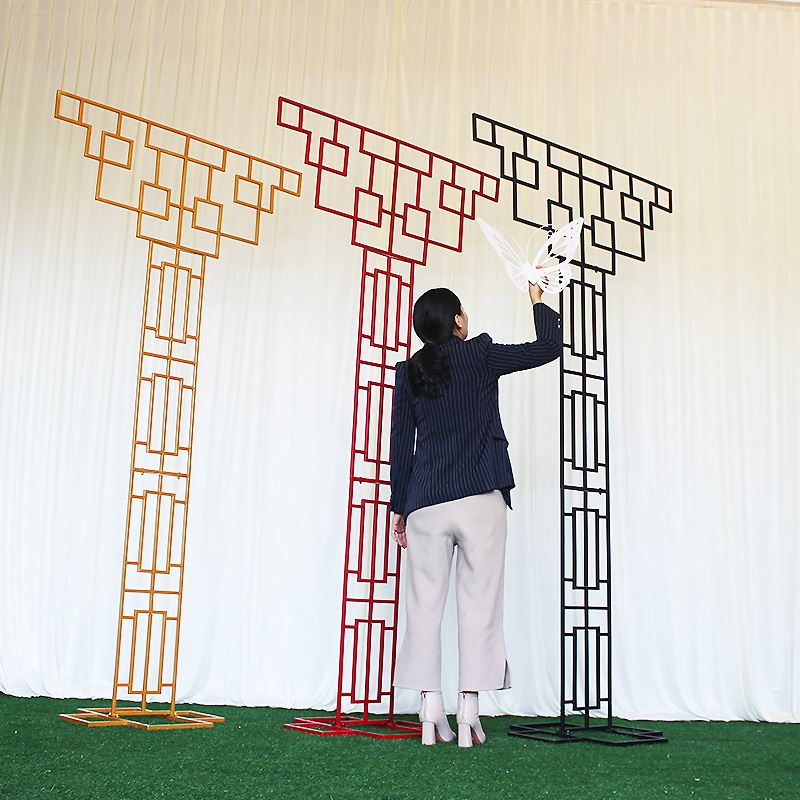 新款婚庆道具中式屏风T型路引婚礼装饰摆件舞台背景婚典t台路引