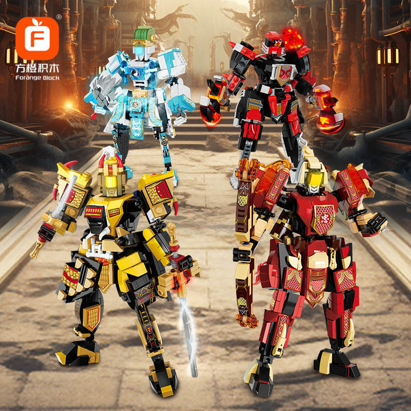 方橙积木三国机甲刘备诸葛亮黄忠典韦组装模型男孩小颗粒拼装玩具,玩具/童车/益智/积木/模型,普通塑料积木,淘宝优惠券,粉丝福利购,淘宝优惠卷