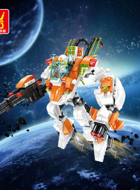 新款万格55171 儿童拼装小颗粒积木兼容 变形机器人玩具DIY摆地摊