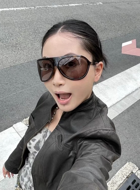3分月光高级感墨镜时髦辣妹新款骑行太阳眼镜开车太阳镜凹造型女