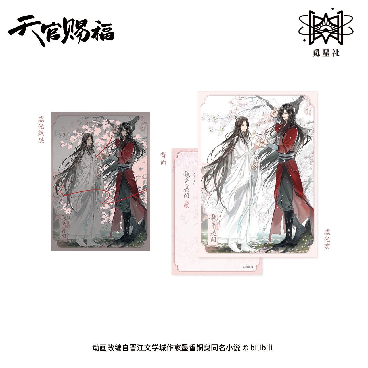 漫家官方正版 觅星社 天官赐福 执手花间徽章感光明信片周边