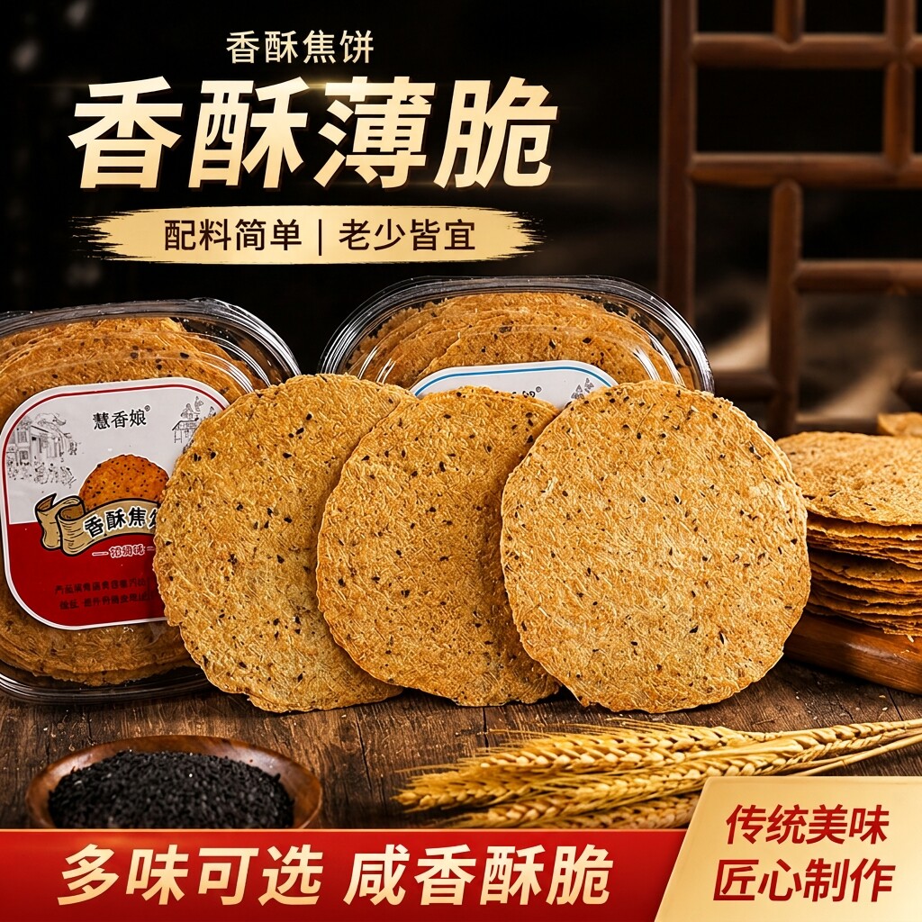 山东香酥焦饼脆饼烧饼压饼薄脆酥脆煎饼特产即食解馋零食休闲