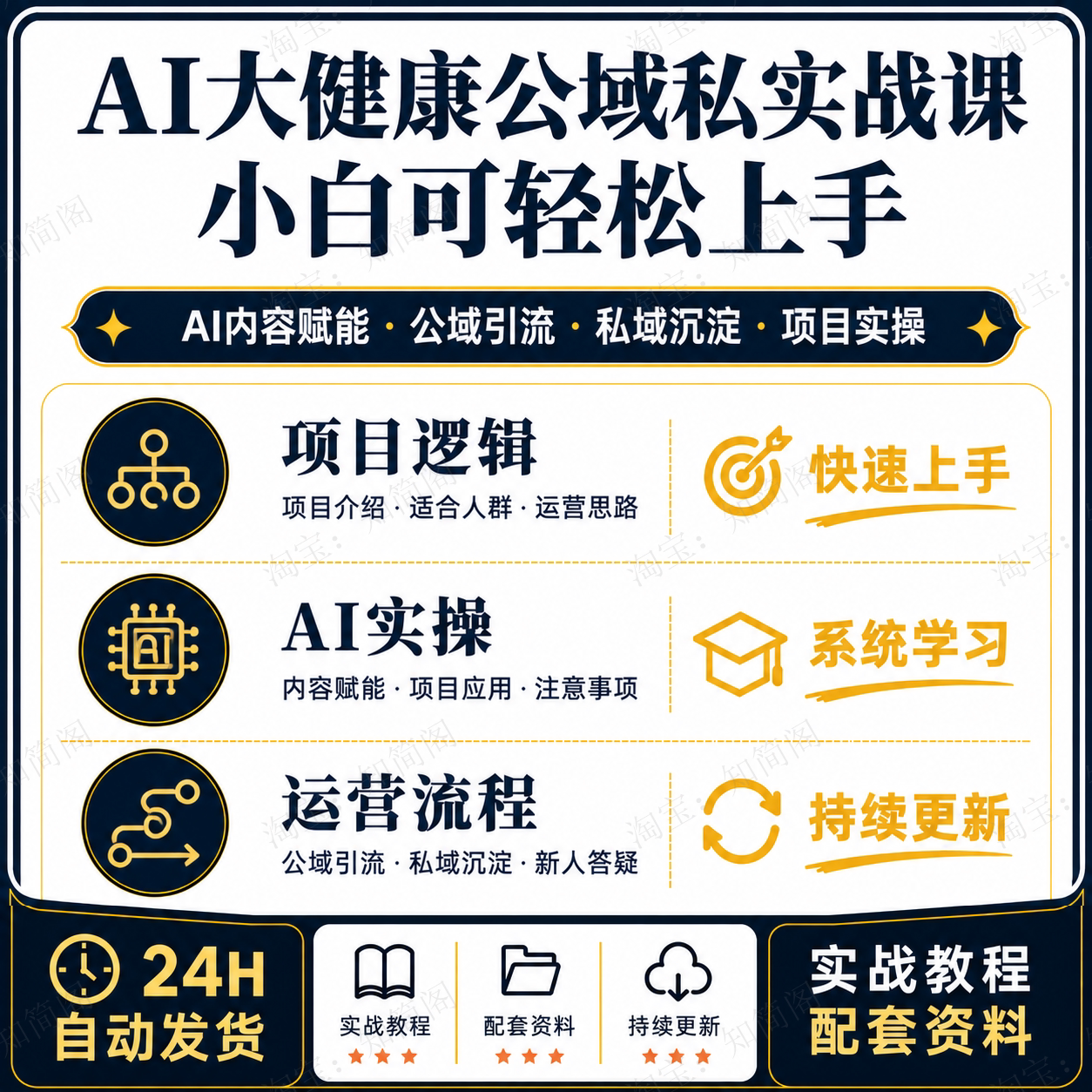 AI大健康公域私域内容运营项目实操课程新人入门方法指南