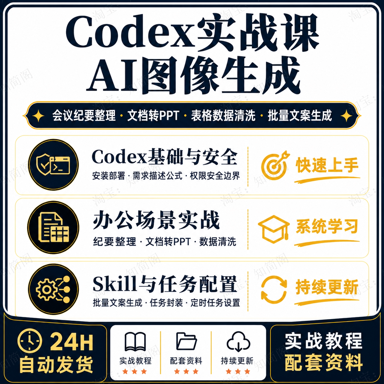 Codex+Skill智能办公自动化课程AI实习生文案表格PPT处理