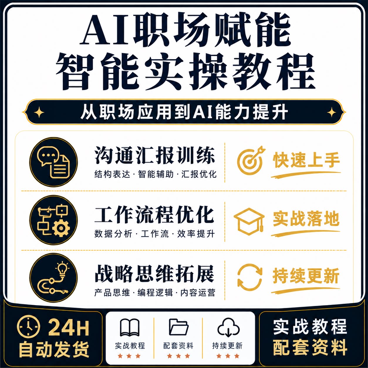 AI职场赋能课程沟通汇报数据自动化战略思维教程线上课程