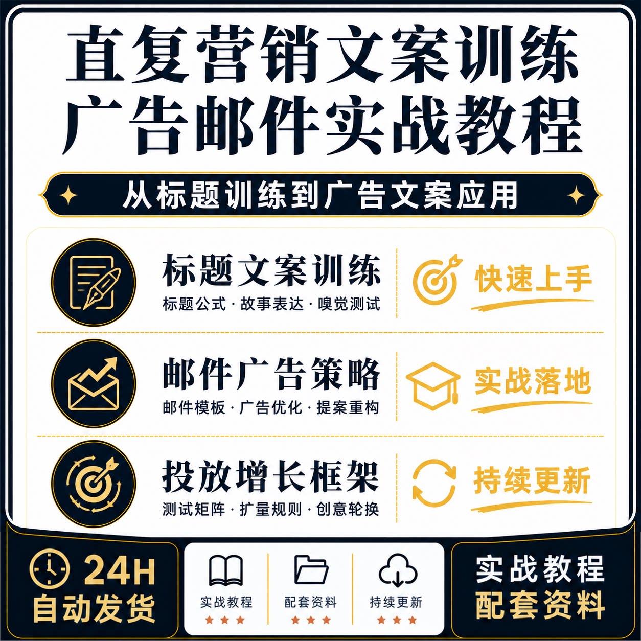 直复营销文案课程标题广告邮件落地页提案训练双语字幕教程
