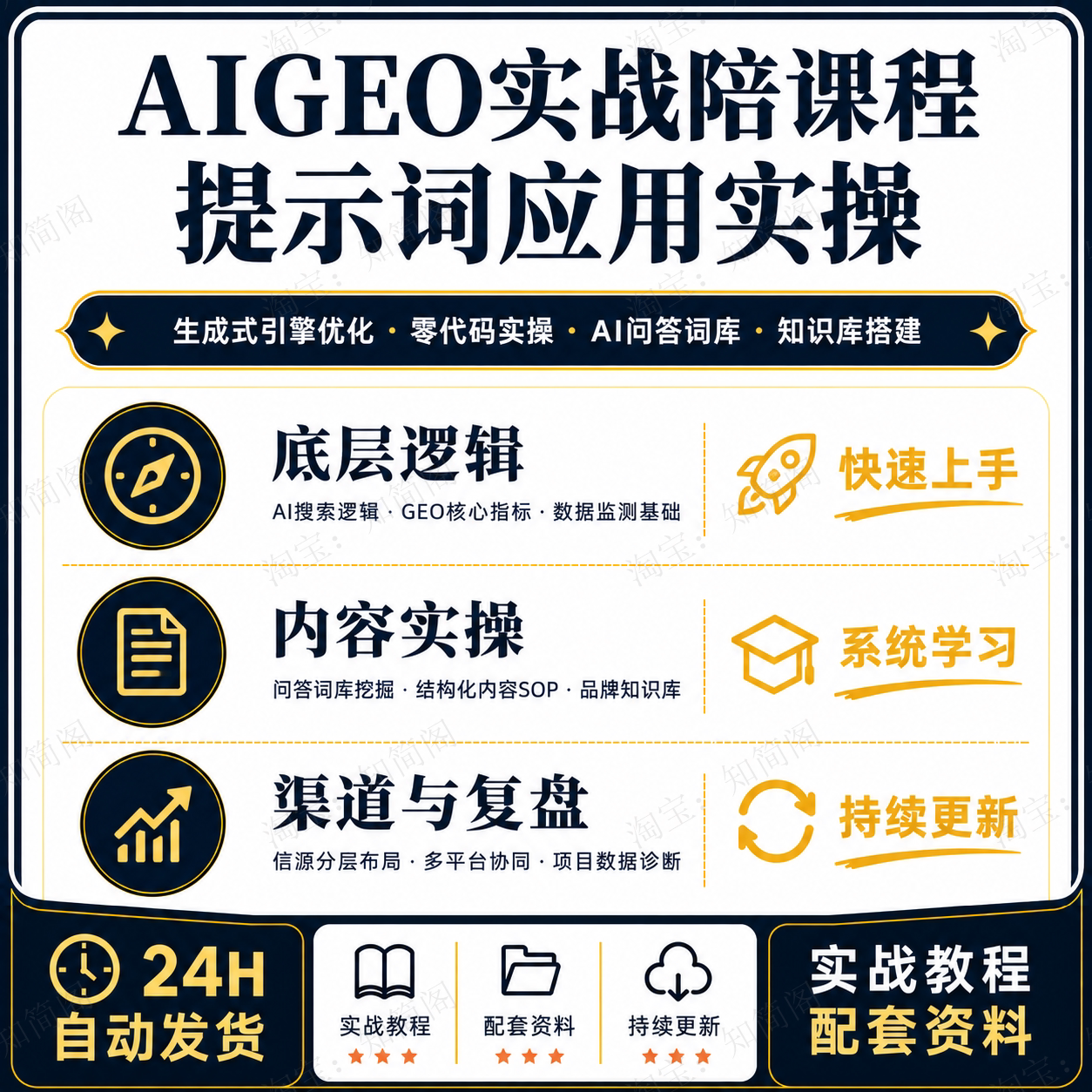 AI+GEO生成式引擎优化实战课程零代码内容布局与AI搜索运营