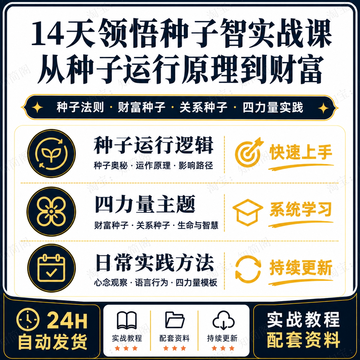 14天种子智慧东方智慧四力量实践线上课程财富关系生命力觉察