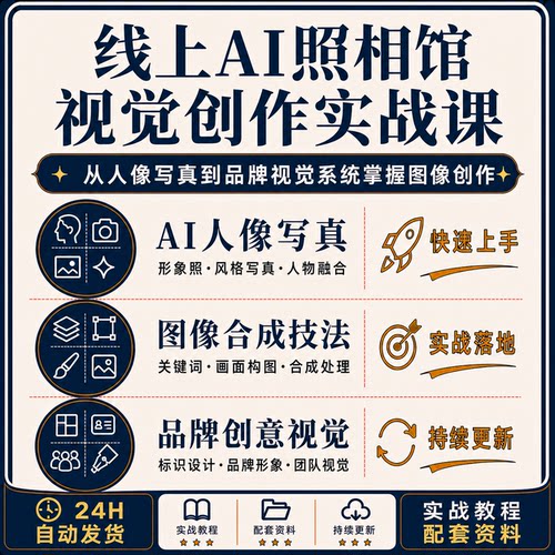 AI线上照相馆人像写真图像合成品牌视觉创意设计实战课程