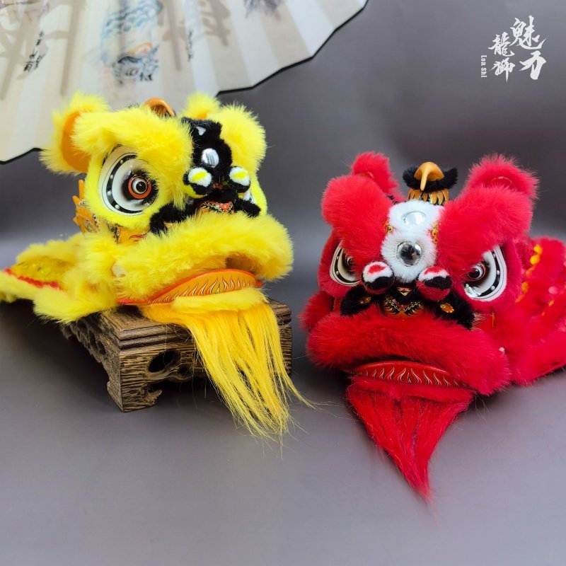 国潮醒狮摆件迷你老夫子狮工艺品