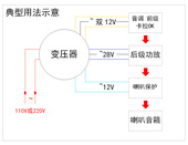 交流双28V双12V纯铜发烧环形变压器200W环牛功放火牛110V220V可选