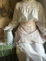 GR Green Korean-style country floral apron for household cleaning, retro flower shop and restaurant anti-stain waist work clothes thumbnail 2
