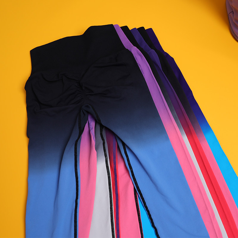 瑜伽裤女渐变蜜桃臀高腰收腹提臀训练跑步运动网红紧身弹力健身裤,运动服/休闲服装,健身裤,淘宝优惠券,粉丝福利购,淘宝优惠卷