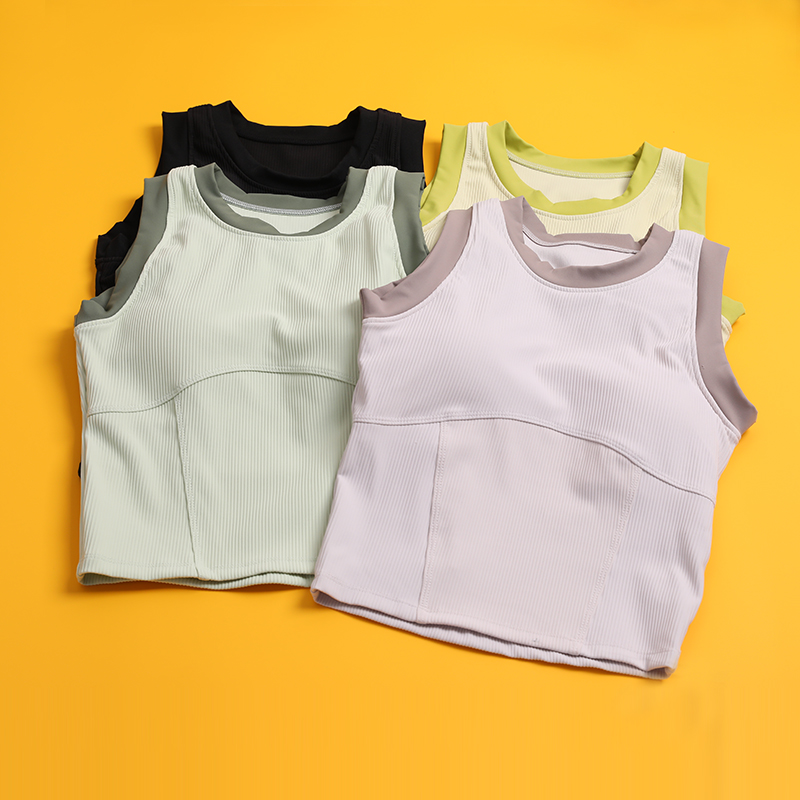 瑜伽服运动背心带胸垫跑步