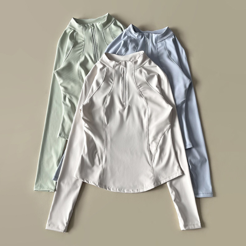 moxi半拉链瑜伽服女运动上衣显瘦速干长袖跑步训练秋冬健身服T恤,运动服/休闲服装,健身衣,淘宝优惠券,粉丝福利购,淘宝优惠卷