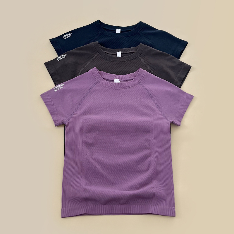 瑜伽服女短袖上衣紧身衣弹力速干透气t恤专业普拉提健身跑步训练