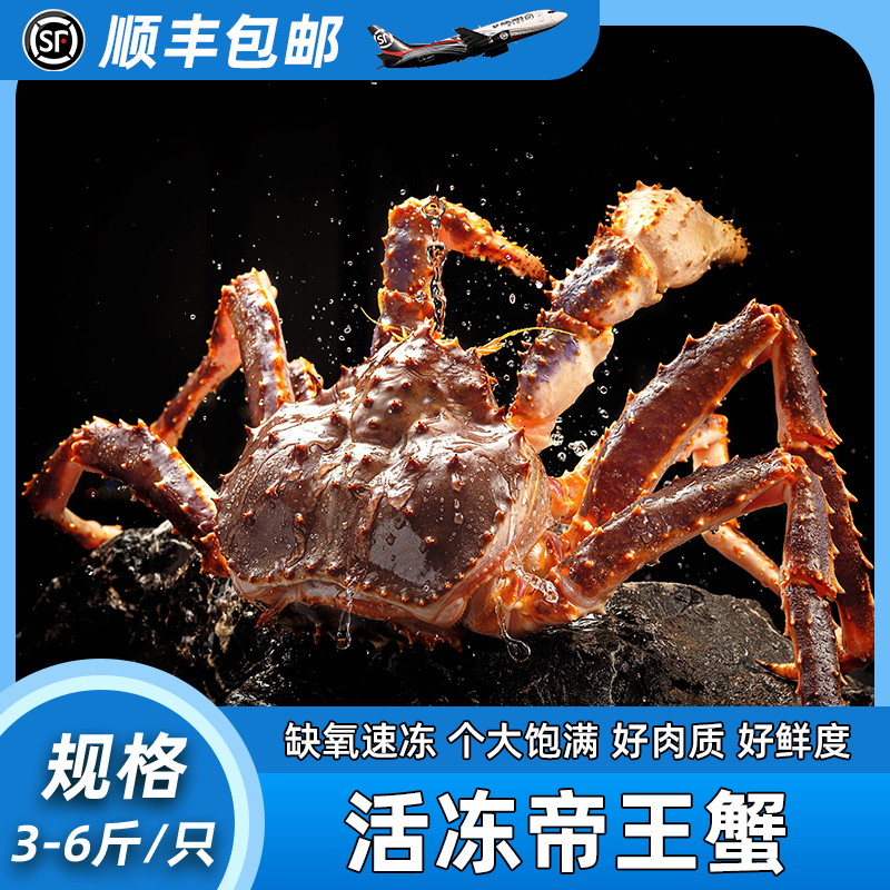 生冻俄罗斯帝王蟹长脚蟹非鲜活 帝王蟹冰鲜霸王蟹特大螃蟹鲜冻