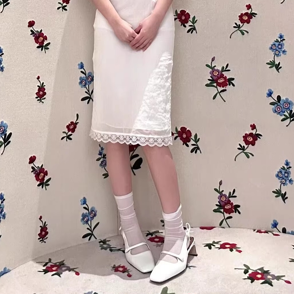 【正确版】shushu复古一字带后空凉鞋女夏tong玛丽珍高跟包头鞋